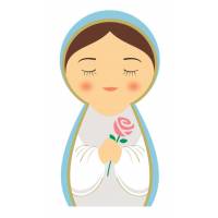 Statue Marie avec rose 10x5cm