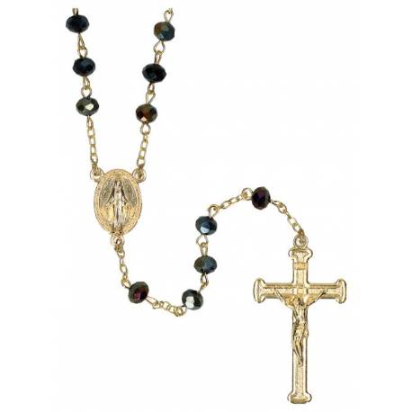 Chapelet Métal doré - Semi-Cristal Scarabée