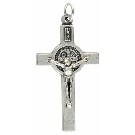 Croix St Benoît - 35 mm - Métal argté