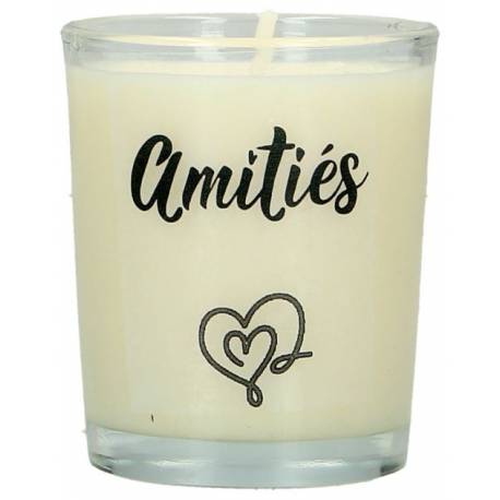 Bougie en verre 65 x 50 mm Amitiés