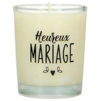 Bougie en verre 65 x 50 mm Heureux mariage
