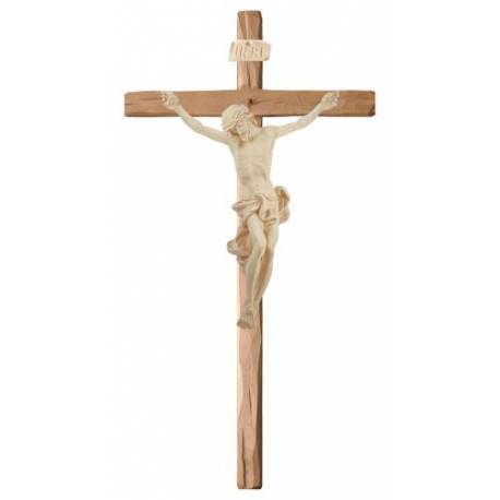 Croix Murale en bois sculpté 23 cm bois naturel