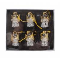 Engel 4,5 cm - Glas / vergulde vleugels - 6 / set 