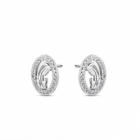 Boucles d'oreilles Vierge Marie en argent