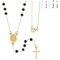 Ketting Olv van Guadelupe medaille + kruis verschillende kleuren 