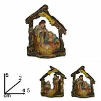 Petite crèche colorée (4.5 x 2 x 5 cm) 2 modèles assortis