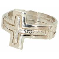 Ring met kruis in zilver 