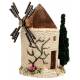 Décor pour santons de Provence Moulin avec arbre 24 x 15 cm