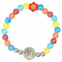 Bracelet sur élastique multicolore