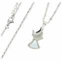 Collier en acier inoxydable avec ange en nacre