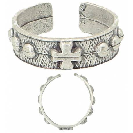 Bague-Dizainier Diam ajustable 19 mm Largeur 7 mm Métal Argenté