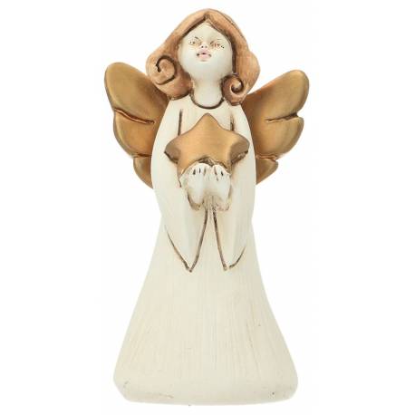 Engel ster 9 X 5.5 cm Hars wit 