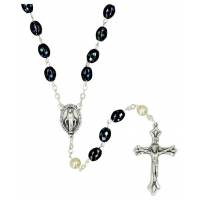 Rozenkrans donkergroen - Onze Vaders wit 