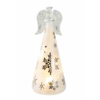 Ange en verre avec éclairage LED 20cm