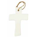 Croix en porcelaine blanche 9.5 x 6.5 cm