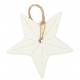 Ster om te hangen in witte porselein 7.5 x 5.5 cm 