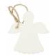 Ange à suspendre en porcelaine blanche avec étoile 5.2 x 6 cm