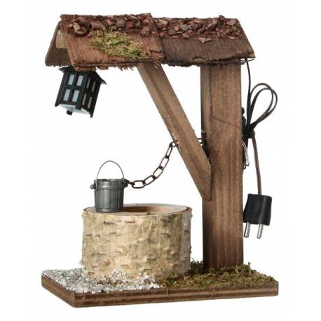 Puit avec lanterne - H 12 x 6 x 9 cm
