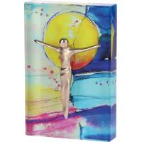 Cadre à poser en verre avec Christ 6 x 9 cm