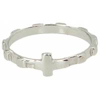 Ring-Tientje zilver met rhodium maat 55 