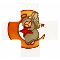 Croix murale verre peint Ange