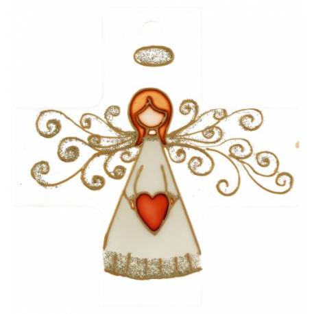 Croix murale verre peint Ange 