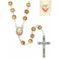 Doosje olijvenhout + Rozenkrans vormsel 