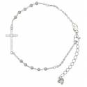 Bracelet en argent rhodié avec croix