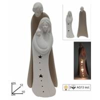 Statue Sainte Famille 25 cm avec lumières