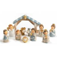 Crèches de Noël avec 10 personnages de 4cm