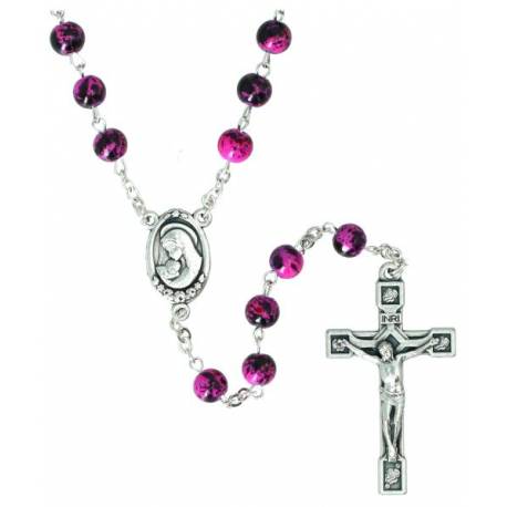 Rozenkrans Glas roos en zwart 