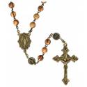 Rozenkrans Hout zebrano Gebronzeerde ketting 
