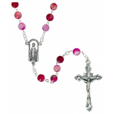 Rozenkrans fuschia agaat 