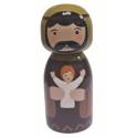Statue Saint Joseph en bois tourné hauteur 10cm + Boîte