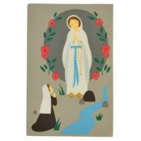 Cadre à poser ou mural Notre Dame de Lourdes 12x8cm Gris