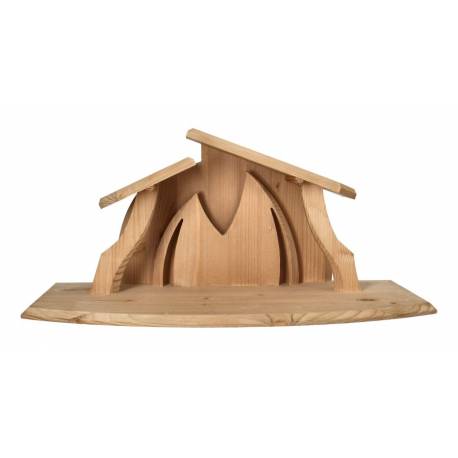 Etable vide en bois pour crèche de Noël 48 x 22 x 22 cm