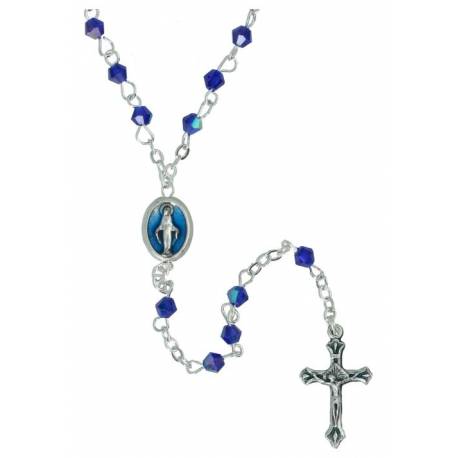 Rozenkrans semi-kristal donkerblauw Hartje Wonderbare blauw 