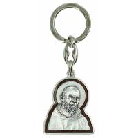 Porte-Clefs - St Padre Pio Email brun