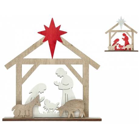 Crèche de Noël en bois