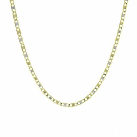 Chaine en or 9 carats bi-colore 50 cm 2.85gr
