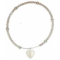 Bracelet-chapelet - métal argenté - rigide