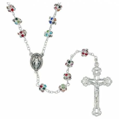 Rozenkrans met strass multicolor 