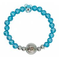 Armband op elastiek - 2 engelen + kind - Kleuren assort. 