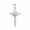 Croix en argent rhodié Saint Benoît
