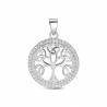 Levensboom gerhodineerd zilveren hanger met zirkonia's 