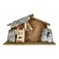 Cabane vide pour personnages de crèche de 7-8 cm (30 x 11.5 x 17 cm)