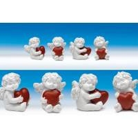 Engel met hartje 4 cm 4/set 