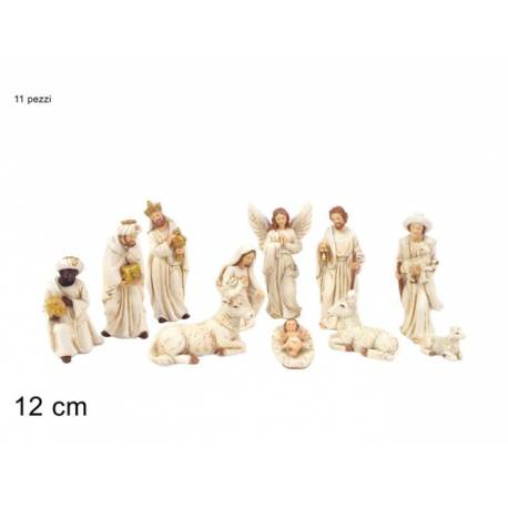 Kerstgroep van 11 figuren - 12 cm 