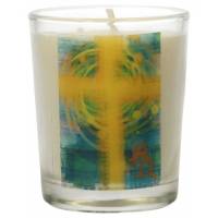 Bougie en verre 65 x 50 mm pour la liturgie