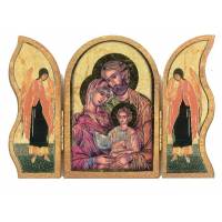 Triptyque 13 X H09 cm - Ste Famille - Anges
